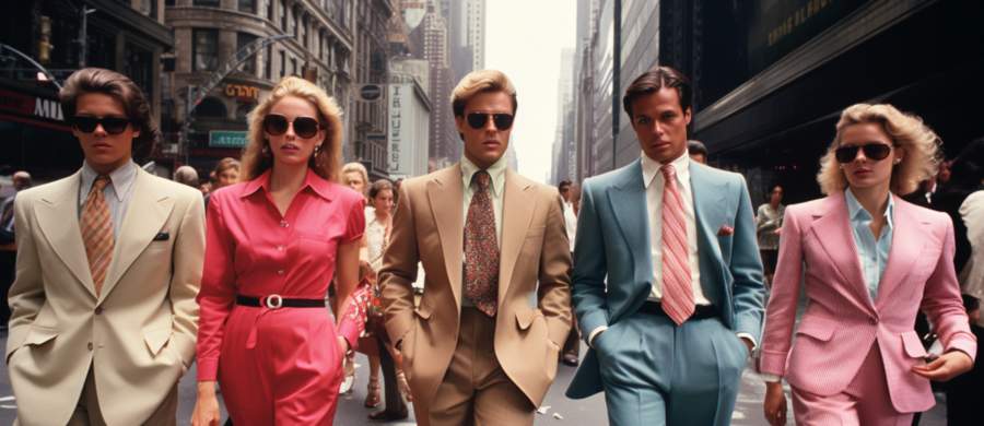 What was the iconic "power suit" and why was it so popular in the 1980s?